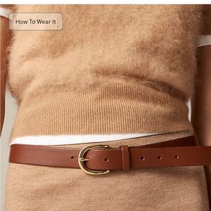 Jcrew brown belt with gold hardware